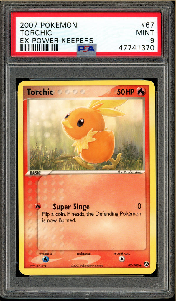 Pokémon -Torchic, Ex Power Keepers #67 PSA 9 Front