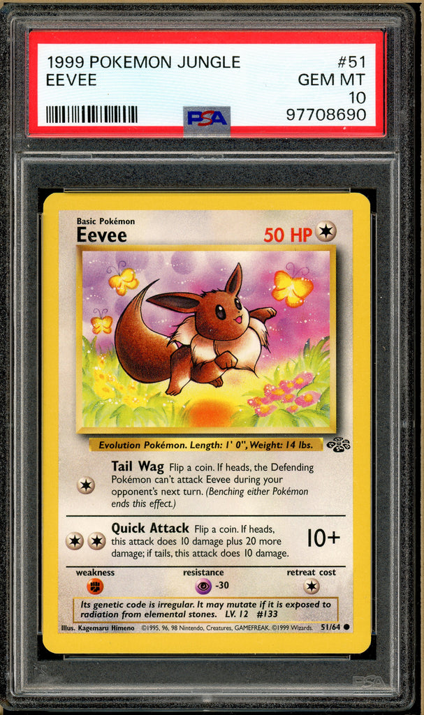 Pokémon - Eevee - Jungle Edition #51 PSA 10