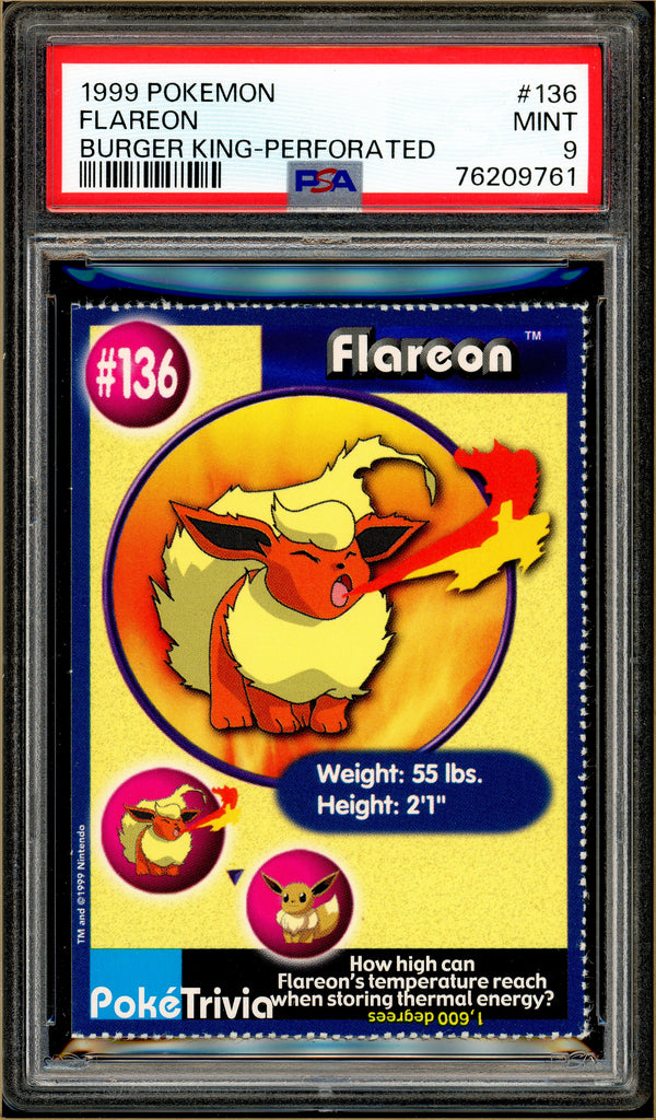 Pokémon - Flareon Burger King Perforated #136 PSA 9