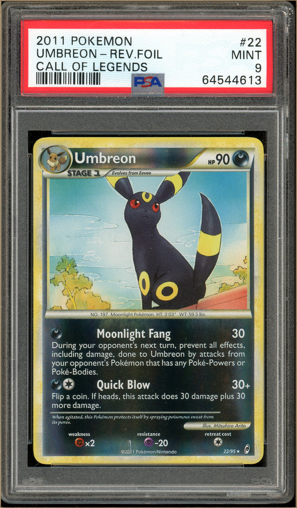 Pokémon - Umbreon Reverse Holo, Call of Legends #22 PSA 9