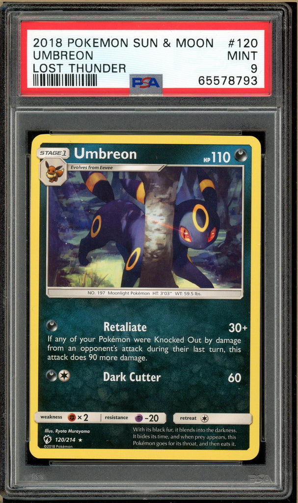 Pokémon - Umbreon Lost Thunder #120 PSA 9