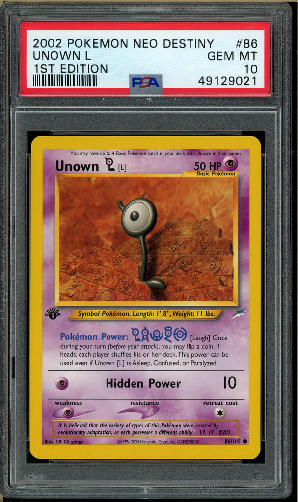 1995 unown pokemon card value Single NEO DESTINY (1st Edition) Sleeves:Ice Rider Calyrex - Chilling Reign ETB STL [P] Hidden Power (10) 1999 Pokemon Jungle 1st