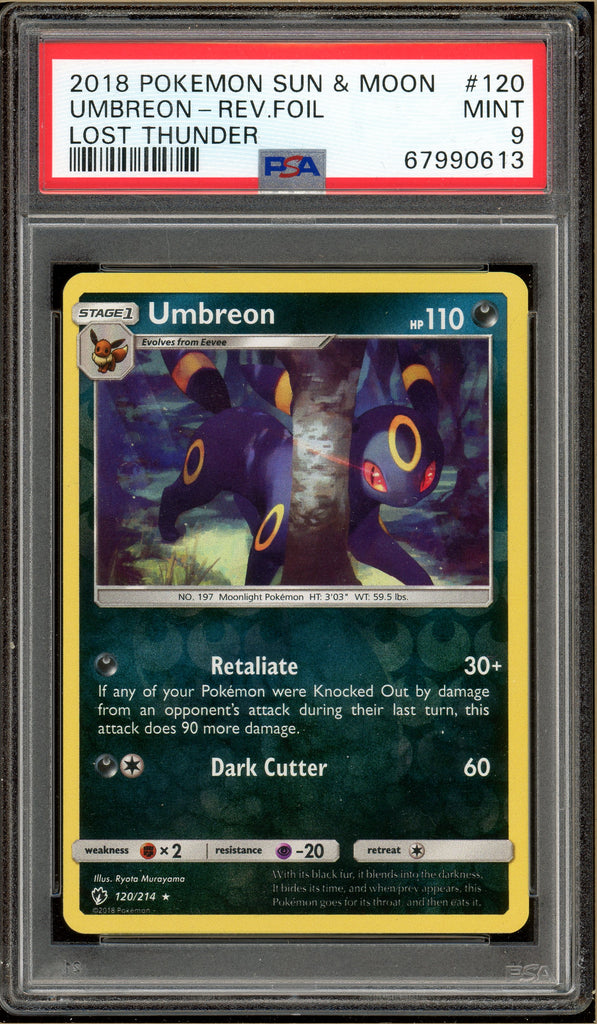 Pokémon - Umbreon Reverse Holo Lost Thunder #120 PSA 9