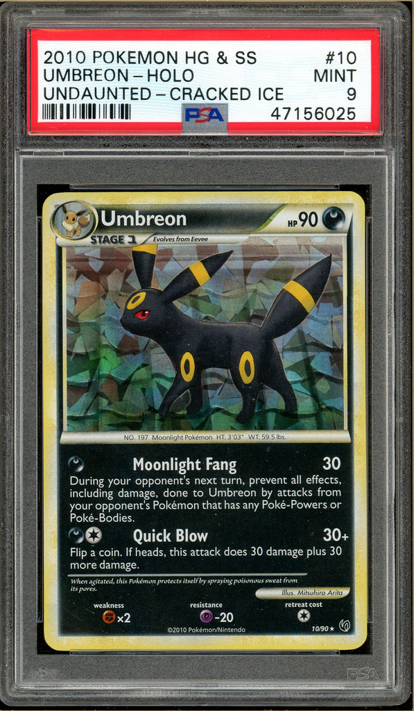 Pokémon - Umbreon Holo Craked Ice Undaunted #10 PSA 9