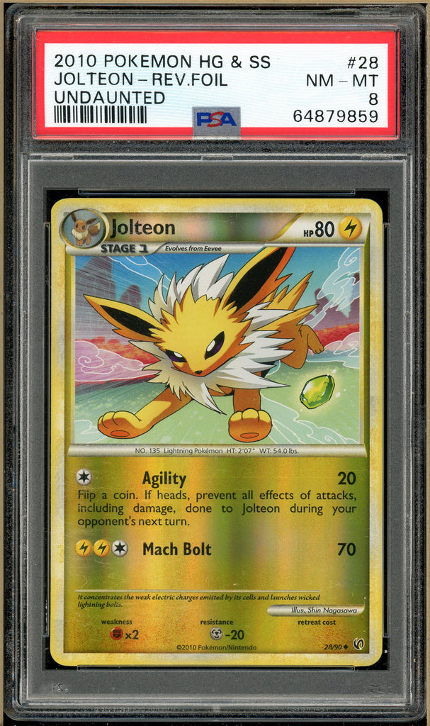 Pokémon - Jolteon Reverse Holo Undaunted #28 PSA 8