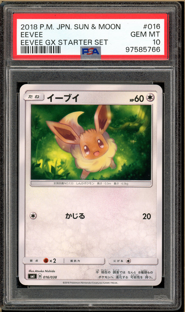 Pokémon - Japanese Eevee GX Starter Set #016 PSA 10