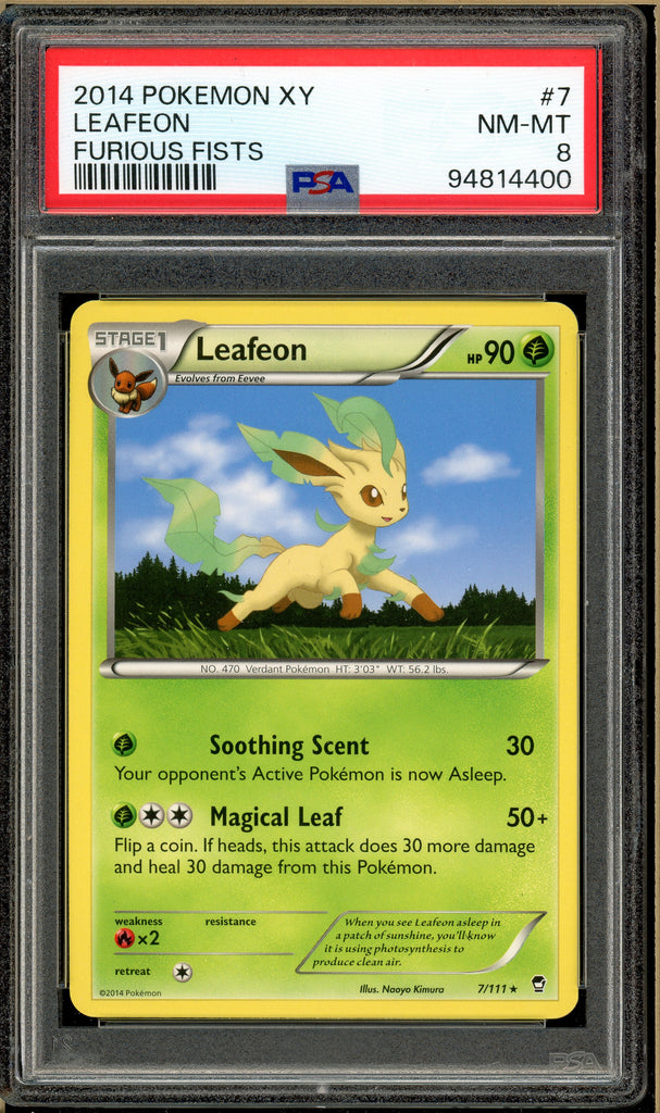 Pokémon - Leafeon Furious Fist #7 PSA 8