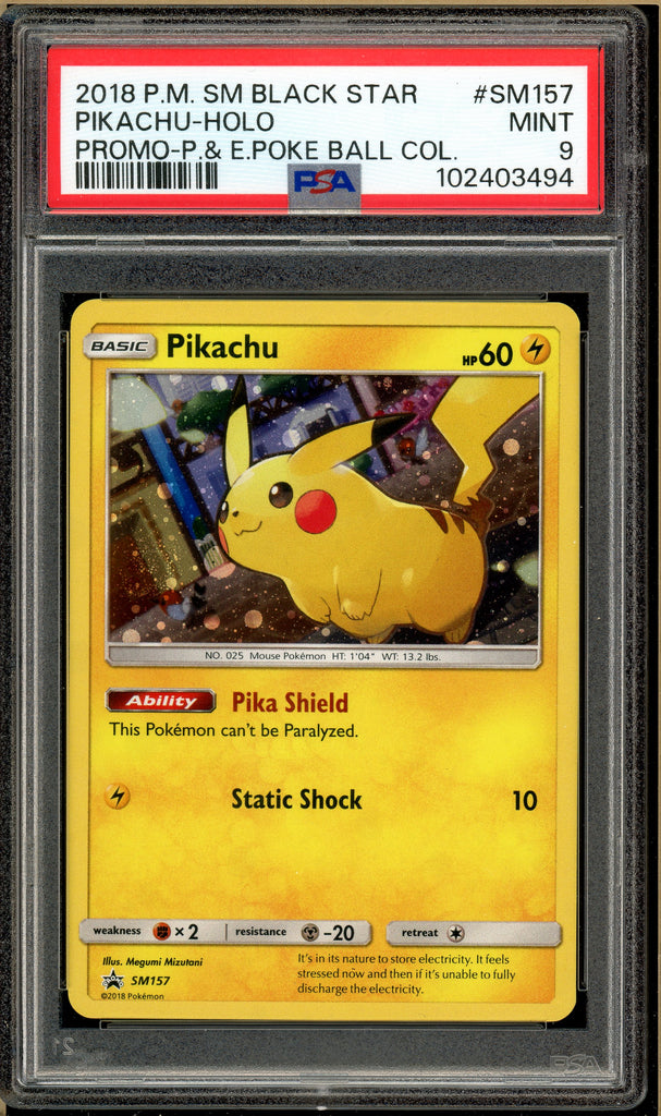 Pokémon - Pikachu Holo Pokeball Collection #SM157 PSA 9