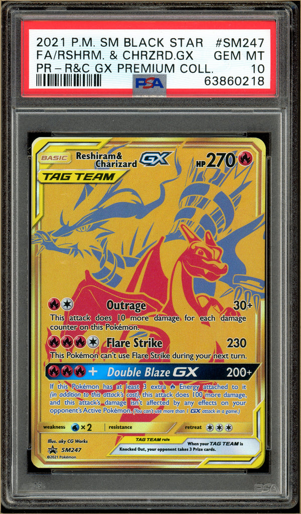 Pokémon - Reshiram & Charizard GX Premium Collection SM247 PSA 10