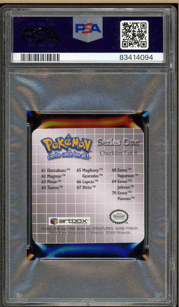 Pokémon - Eevee / Flareon, Action Flipz Series One #70 PSA 9 back
