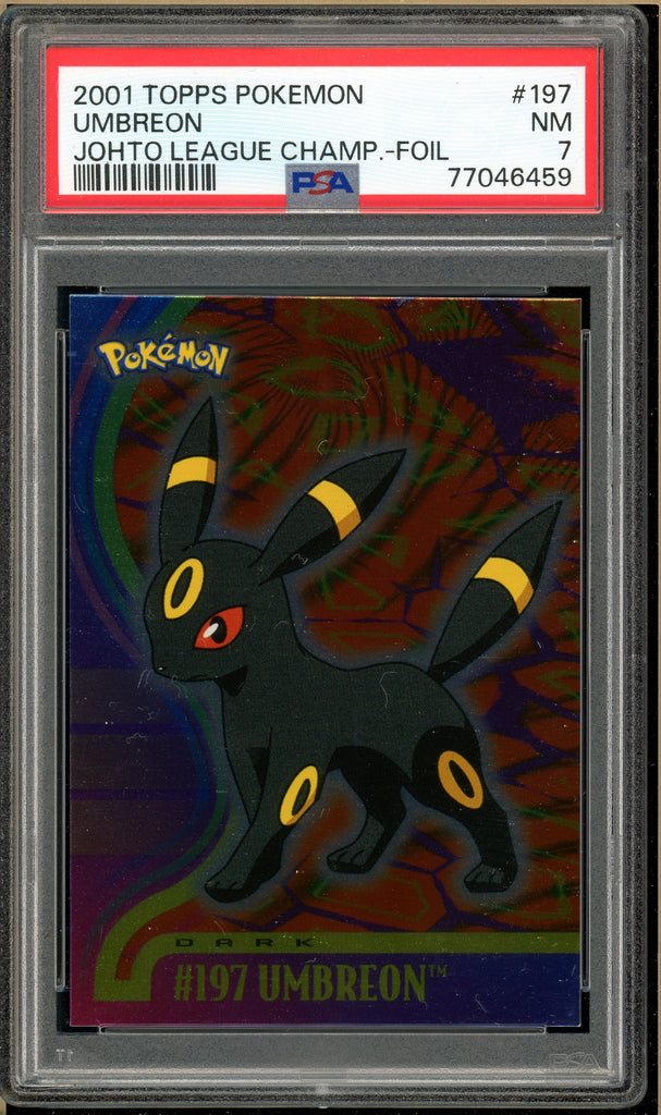 Pokémon - Umbreon Holo, Johto League Champions 2001 Topps #197 PSA 7