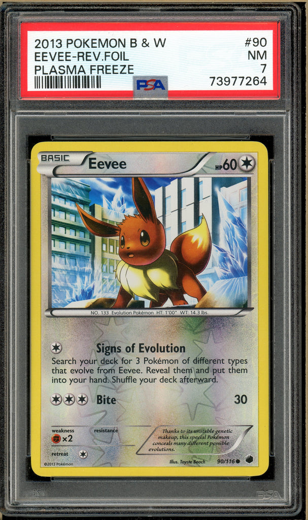 Pokémon - Eevee Reverse, Plasma Freeze #90 PSA 7