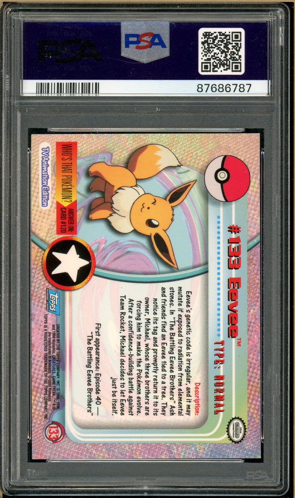 Pokémon - Eevee Foil Topps Pokemon TV Animation Series 3 #133 PSA 9 back