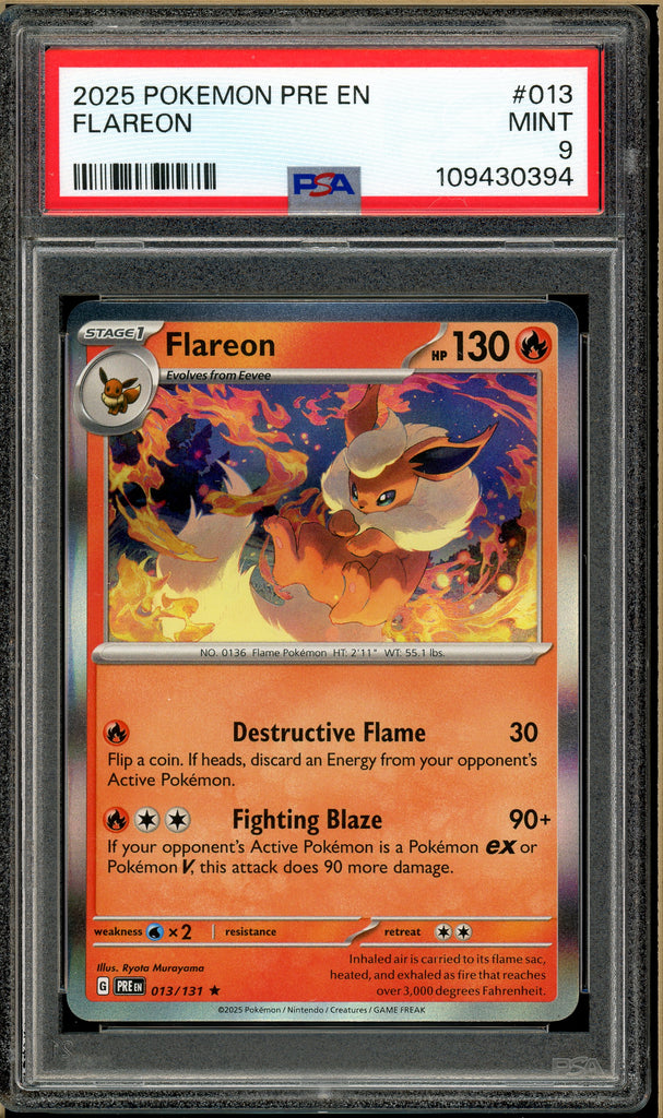 Pokémon - Flareon Prismatic Evolutions #013 PSA 9