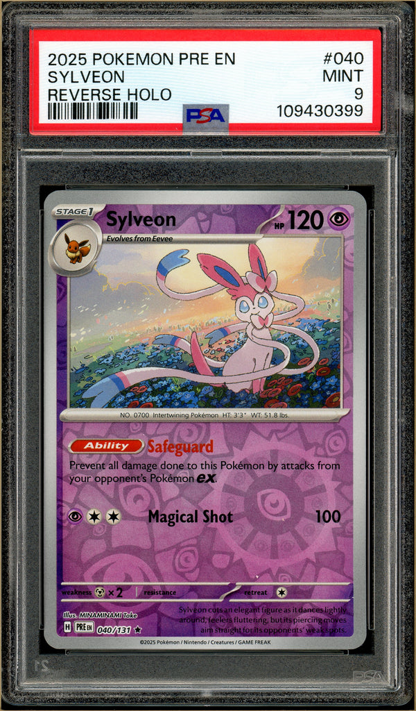 Pokémon - Sylveon Reverse Holo Prismatic Evolutions #040 PSA 9