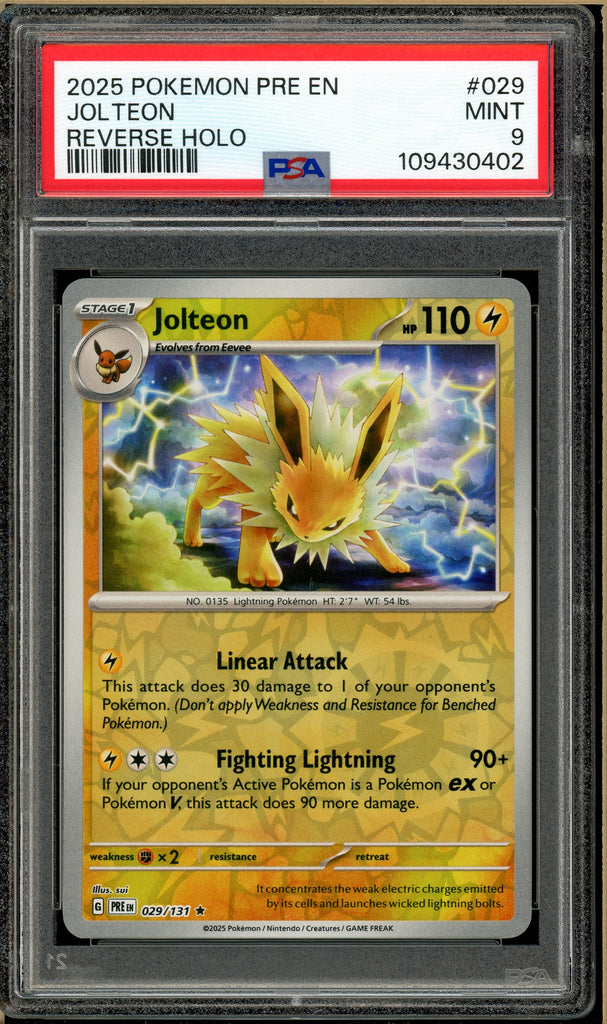 Pokémon - Jolteon Reverse Holo Prismatic Evolutions #029 PSA 9