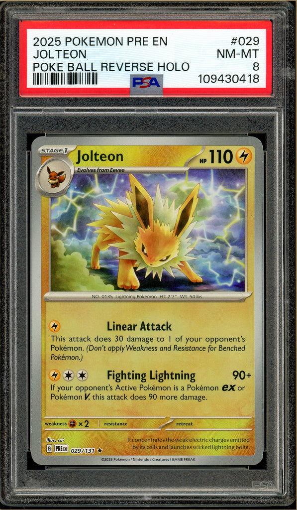 Pokémon - Jolteon Poke Ball Reverse Holo Prismatic Evolutions #029 PSA 9