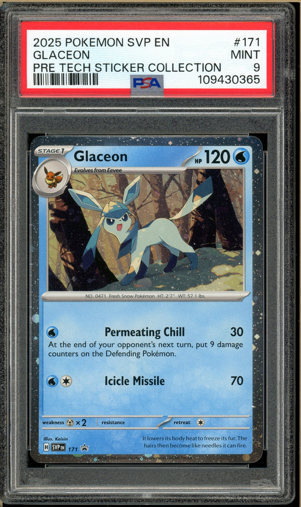 Pokémon - Glaceon Poster Collection Prismatic Evolutions #171 PSA 9