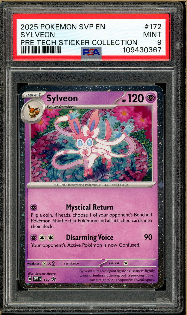 Pokémon - Sylveon Tech Sticker Collection Prismatic Evolutions #172 PSA 9