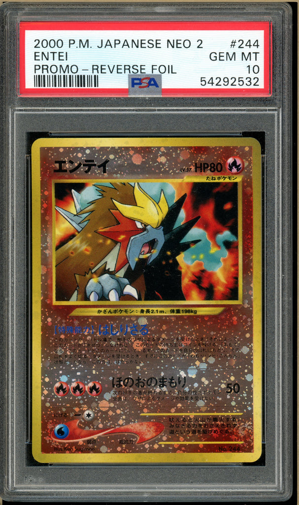 Pokémon - Entei Neo 2 Promo Japanese #244 PSA 10 Front