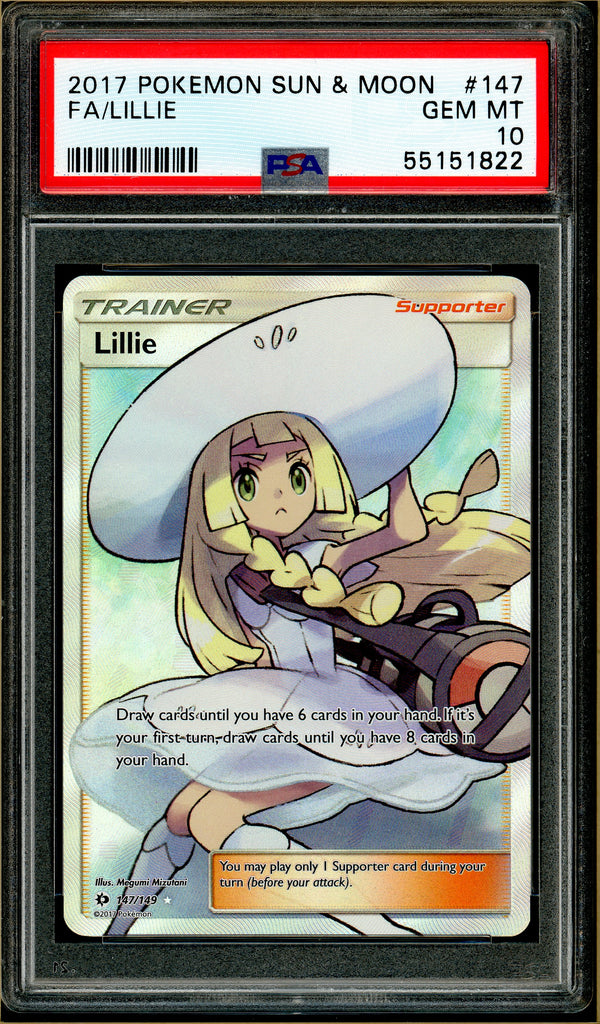 Pokémon - Full Art Lillie Sun & Moon #147 PSA 10 Front