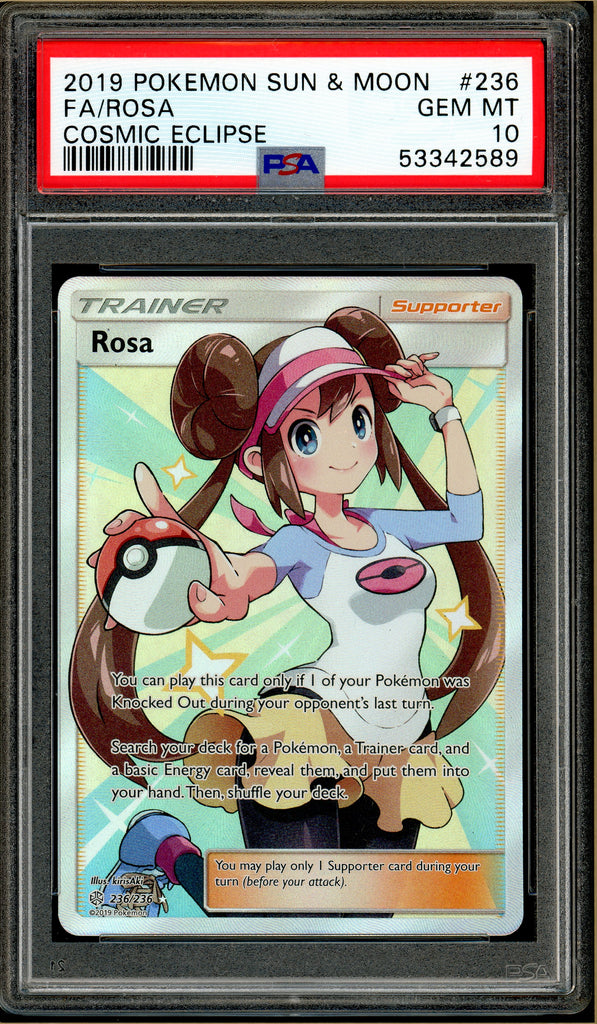 Pokémon - Full Art Rosa Cosmic Eclipse #236 PSA 10 Front