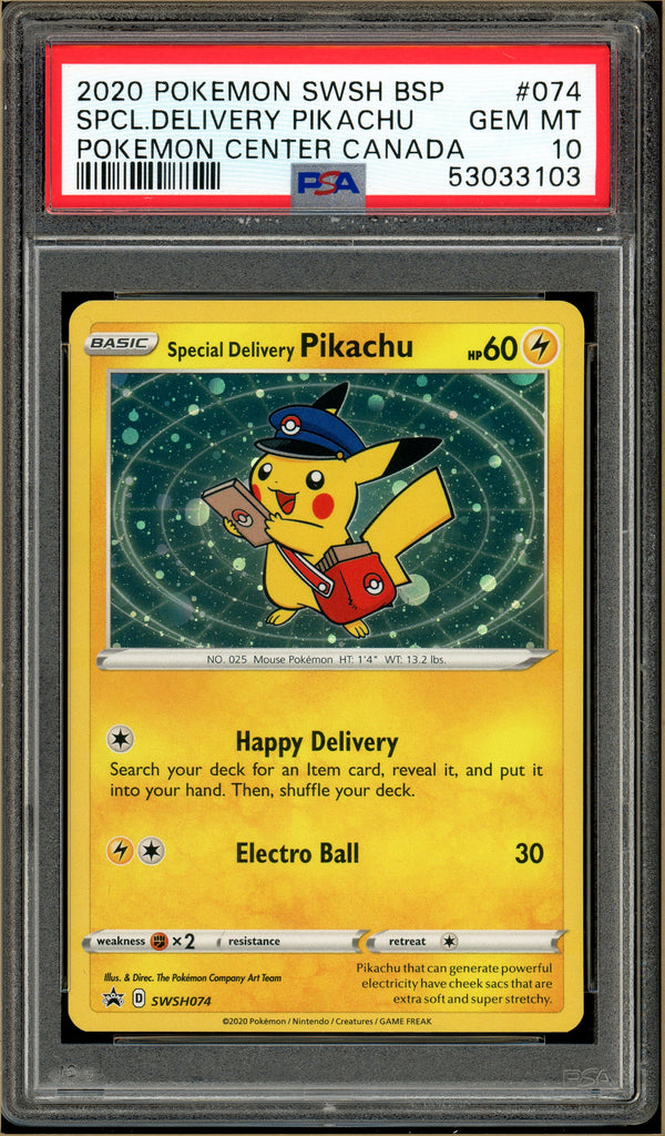 Pokémon - Delivery Pikachu Black Star Promo #074 PSA 10