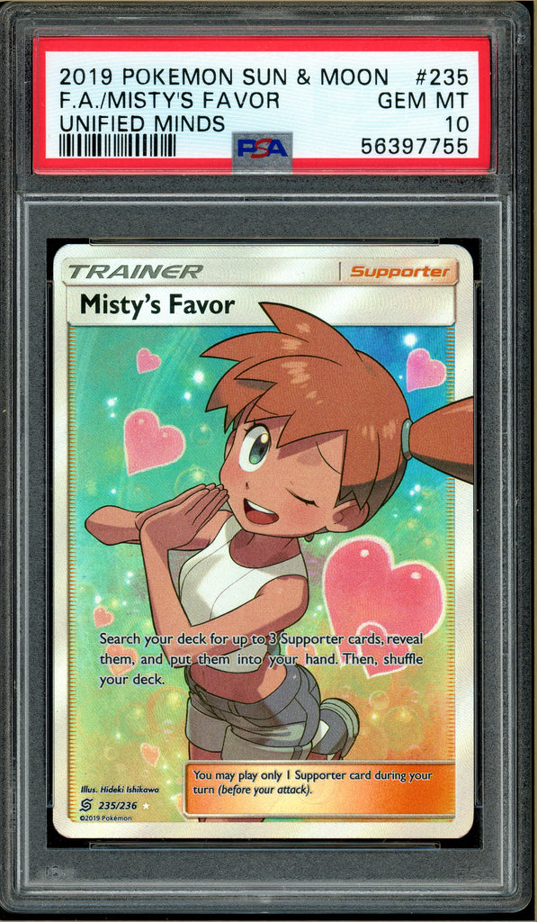 Pokémon - Full Art Misty's Favor Unified Mind #235 PSA 10
