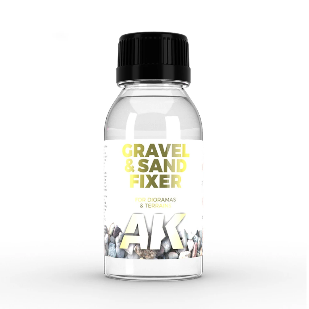 AK Interactive: Gravel and Sand Fixer (100ml Bottle)