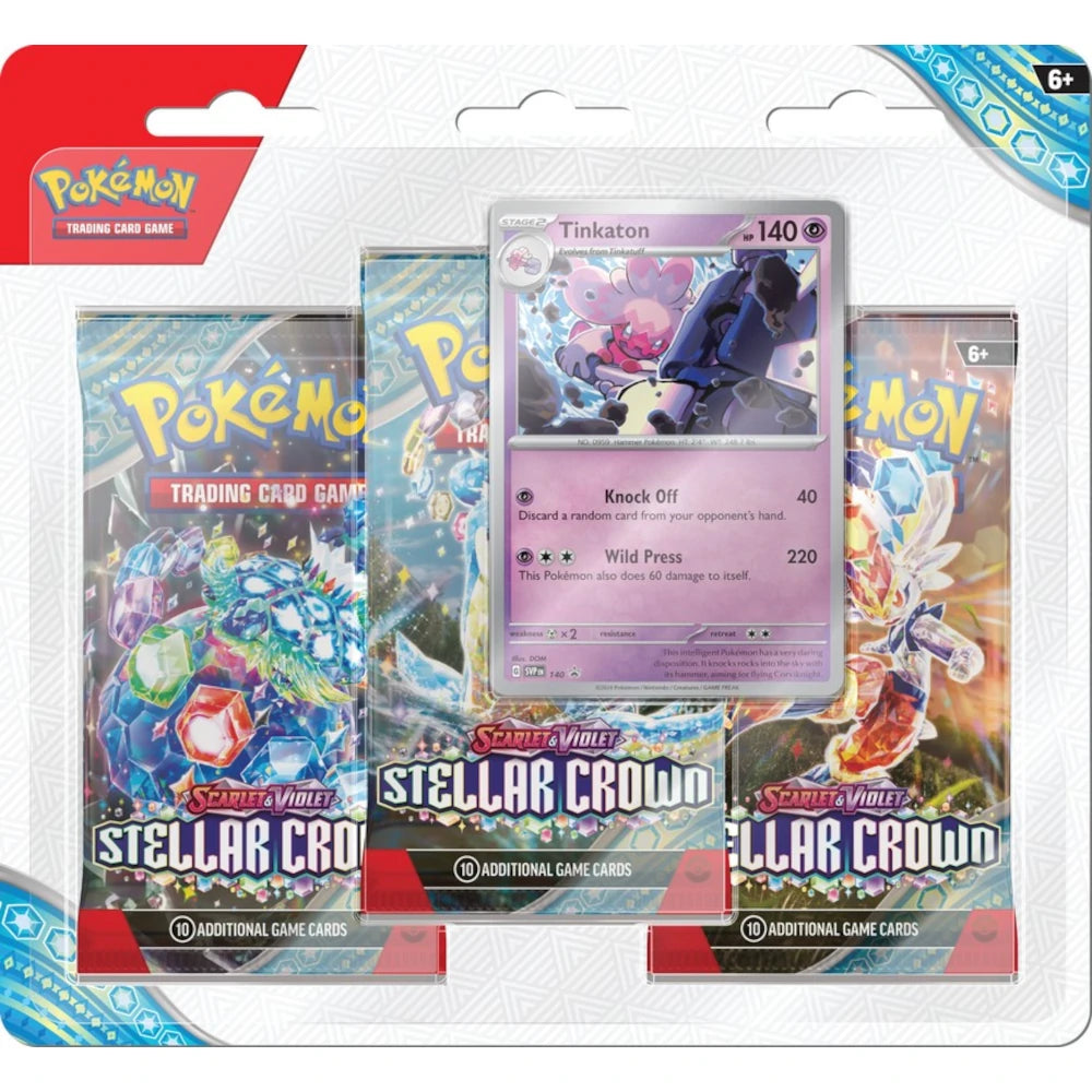 Pokémon Scarlet & Violet: Stellar Crown Three Pack Blister Tinkaton