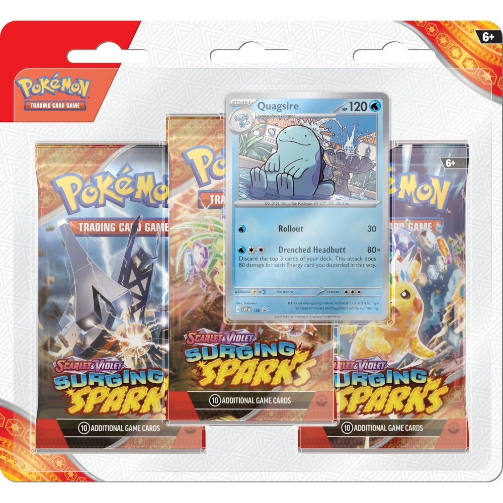 Pokémon Scarlet & Violet: Surging Sparks 3-Pack Blister Quagsire