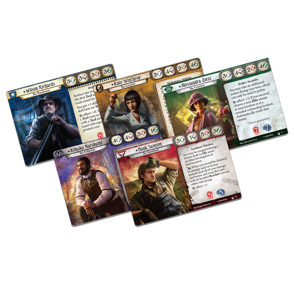 Arkham Horror The Card Game: The Feast of Hemlock Vale Investigator Expansion cards