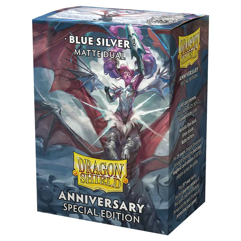 Dragon Shield: Dual Matte Sleeves - 25th Anniversary Blue Silver (100ct)