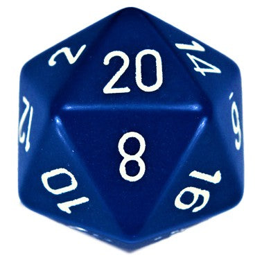 Chessex 34mm d20 Blue with White Numbers