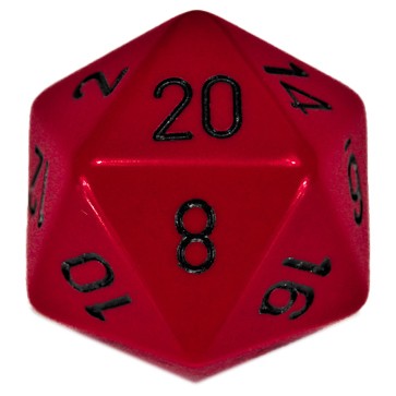 Chessex 34mm d20 Red with Black Numbers