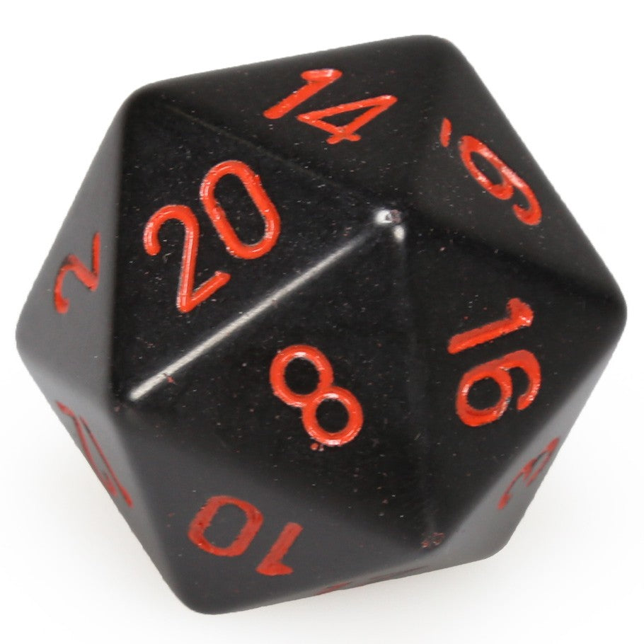 Chessex 34mm d20 Black with Red Numbers