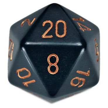 Chessex 34mm d20 Dusty with Copper Numbers