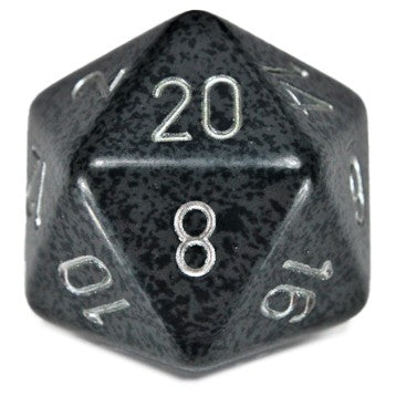 Chessex 34mm d20 High Tech with Silver Numbers