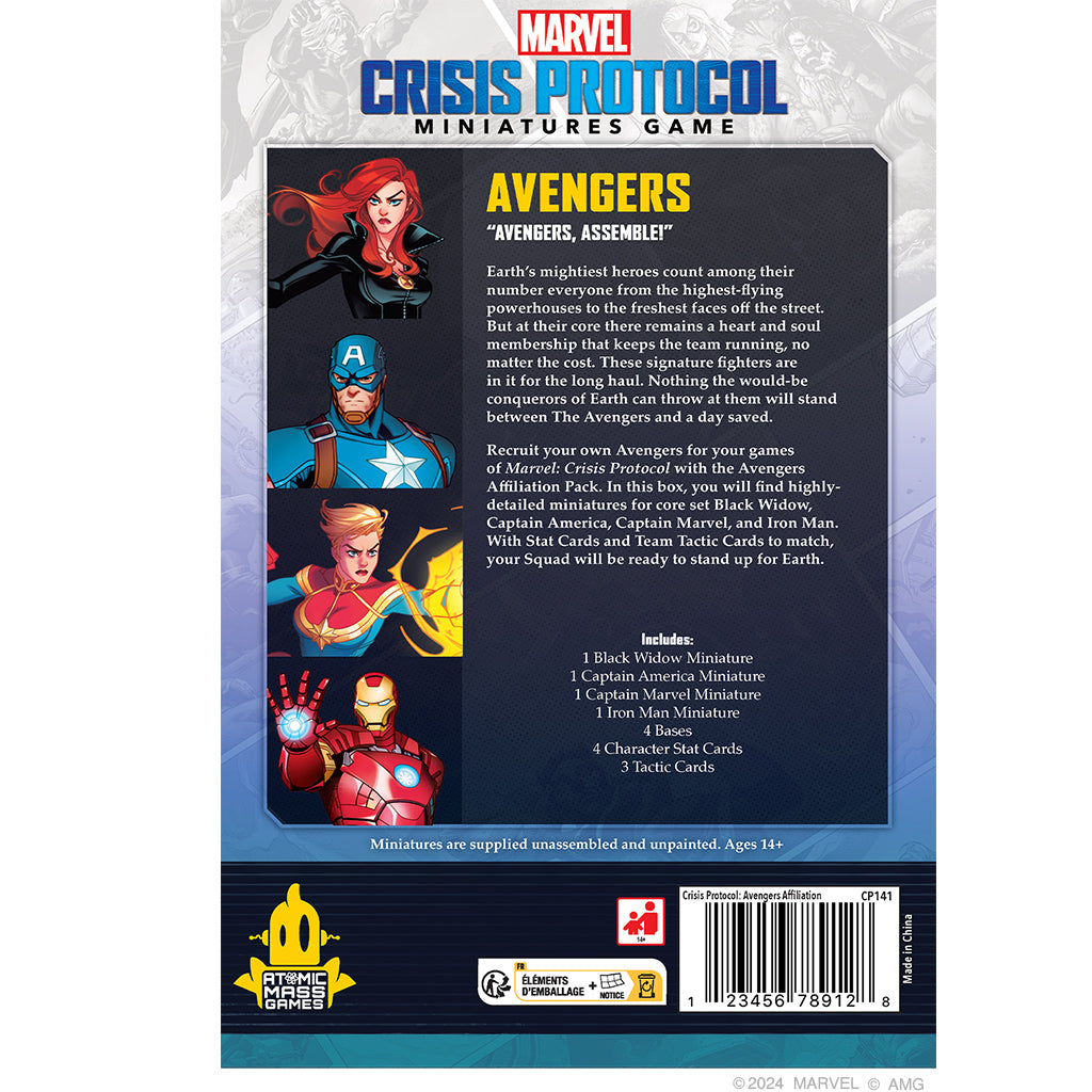 Marvel Crisis Protocol - Avengers Affiliation Pack back