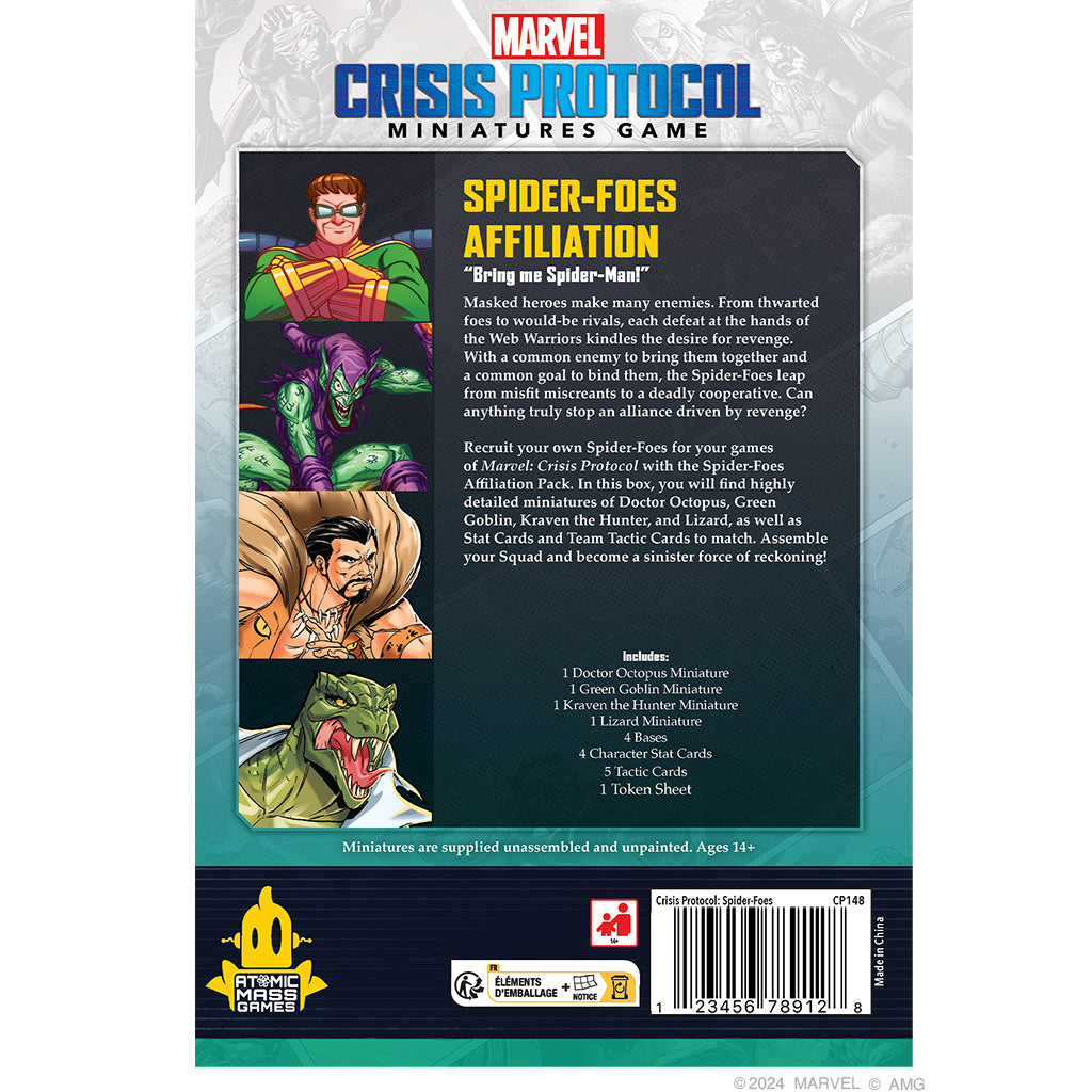 Marvel Crisis Protocol - Spider-Foes Affiliation Pack back