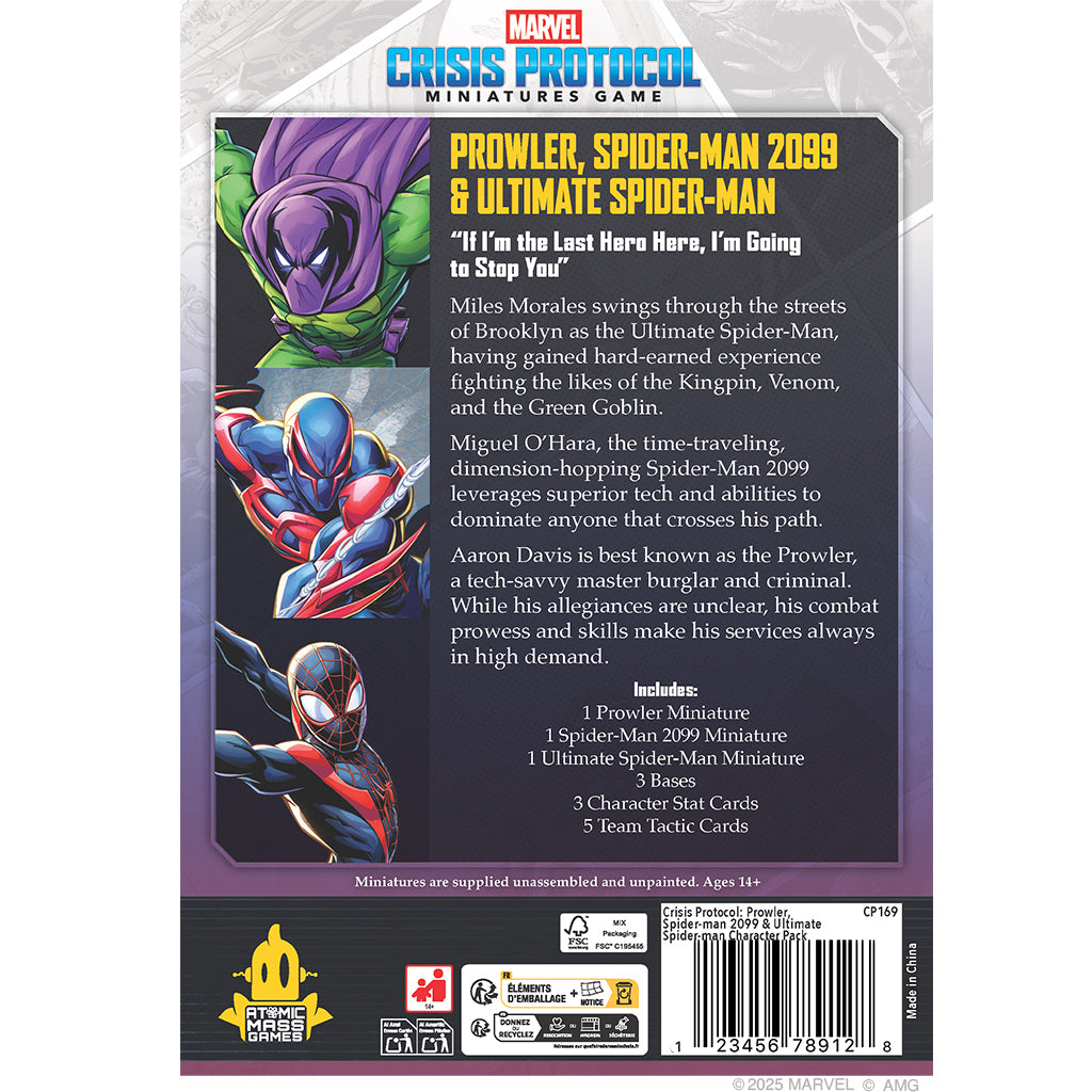 Marvel Crisis Protocol - Prowler, Spider-Man 2099 & Ultimate Spider-Man back