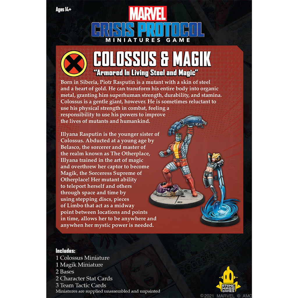 Marvel Crisis Protocol - Colossus & Magik back of the box