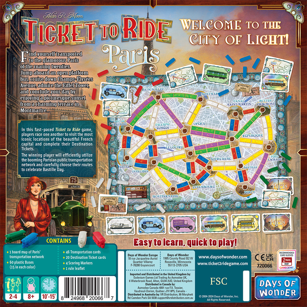 Ticket to Ride: Paris back of the box