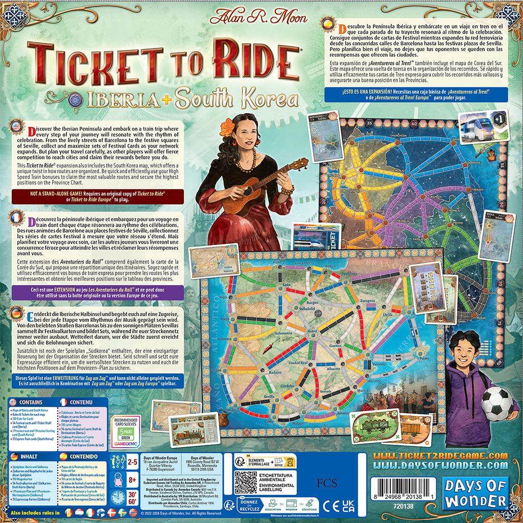 Ticket to Ride: Iberia & South Korea back