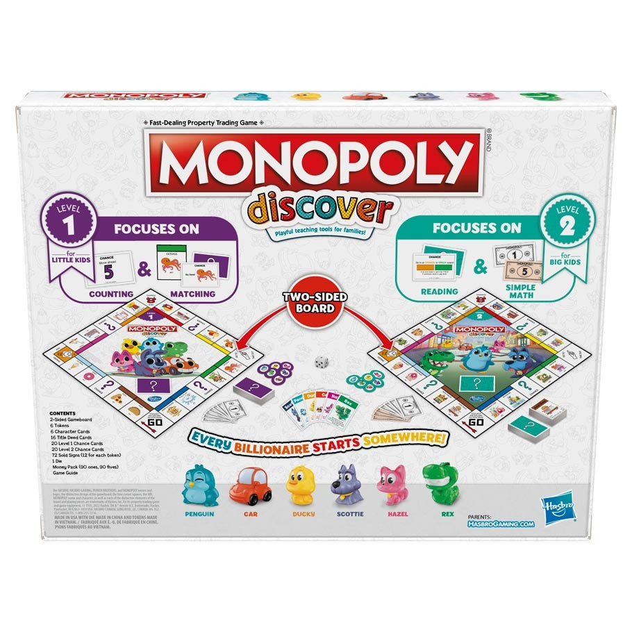 Monopoly Discover back of the box