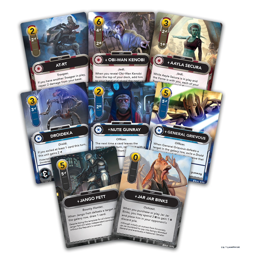 Star Wars: The Deck Building Game - Clone Wars cards