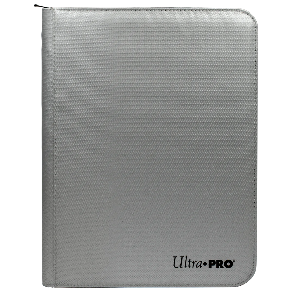Ultra Pro Zippered PRO Binder 9 Pocket Silver with Fire Resistant Materials front