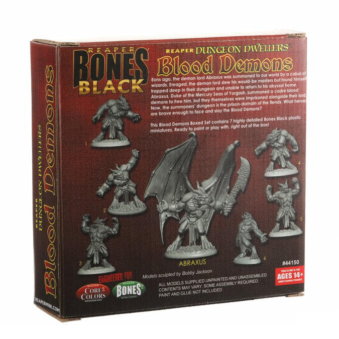 Reaper 44150: Blood Demons Boxed Set, Bones Black back of the box