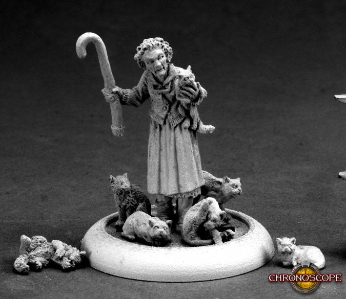 Reaper 50235: Edna, Crazy Cat Lady Chronoscope Metal Miniature