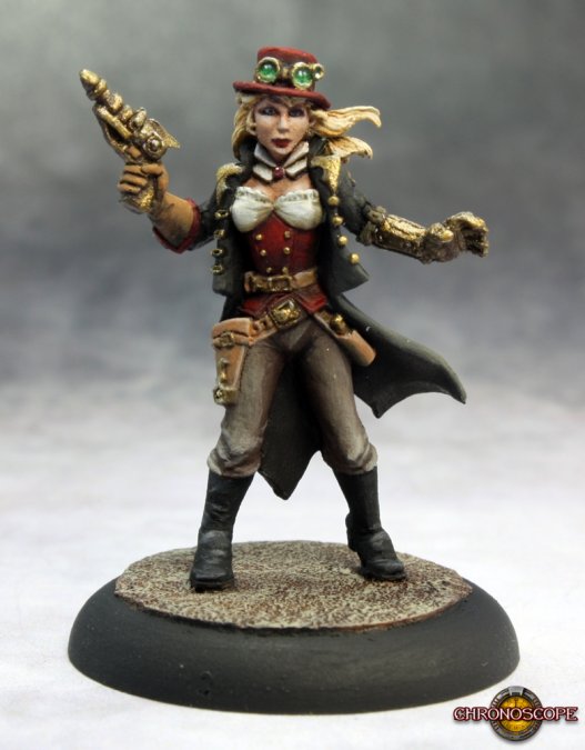 Reaper 50280: Belle, Steam Punk Heroine Chronoscope Metal Miniature painted example